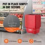 Shopping Basket, Set of 12, 24L Durable Plastic Grocery Basket with Handle and Stand, 16.73 x 11.61 x 8.86 inch Portable Shop Ba