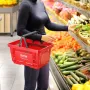 Shoppingkurv bærbar købmandskurv 12 stk 24L med håndtag og