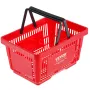 Shopping Basket, Set of 12, 24L Durable Plastic Grocery Basket with Handle and Stand, 16.73 x 11.61 x 8.86 inch Portable Shop Ba