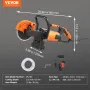 Electric Concrete Saw, 7 in Circular Saw Cutter, 2000 W High Power with Max. 2.5 in Cutting Depth, Wet/Dry Disk Saw Cutter Inclu