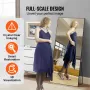 Full Length Mirror, 71" x 31", Extra Large Standing Hanging or Leaning Rectangle Floor Tempered Mirror with Stand Aluminum Alloy