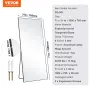 Full Length Mirror, 71" x 31", Extra Large Standing Hanging or Leaning Rectangle Floor Tempered Mirror with Stand Aluminum Alloy