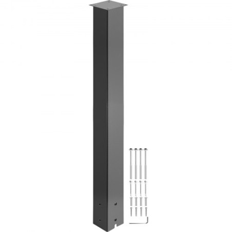 Mailbox Post, 43 "High Mailbox Stand, Black Powder-Coated Mail Box Post Kit, Q235 Steel Post Stand Surface Mount Post til"