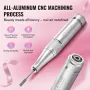 Electric Rechargeable Nail Drill, 40,000RPM Portable Cordless Nail E File Machine, LCD-Display Acrylic Gel Grinder Tool with 6 B