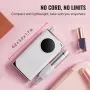 Electric Rechargeable Nail Drill, 40,000RPM Portable Cordless Nail E File Machine, LCD-Display Acrylic Gel Grinder Tool with 6 B