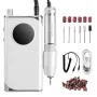 Electric Rechargeable Nail Drill, 40,000RPM Portable Cordless Nail E File Machine, LCD-Display Acrylic Gel Grinder Tool with 6 B