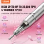 Electric Rechargeable Nail Drill, 35,000RPM Portable Cordless Nail E File Machine, LCD-Display Acrylic Gel Grinder Tool with 6 B