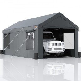 Carport Car Canopy Garage Tent 12x20ft & 8 Legs Sidewalls Windows