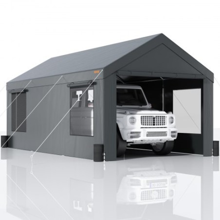 Carport Car Canopy Garage Tent 12x20ft & 8 Legs Sidewalls Windows