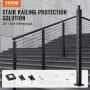 Cable Railing Post, 42" x 2" x 2" Steel 30° Angled Hole Stair Railing Post, 12 Pre-Drilled Holes, SUS304 Stainless Steel Cable R