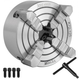 K72-125 5 tommer drejebænk chuck uafhængig reversibel kæbe 125 mm metal drejemaskine tilbehør til mini metal drejemaskine 4