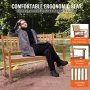 Udendørsbænk 50 tommer træ havebænk 800 lbs park terrasse