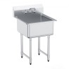 Stainless Steel Prep & Utility Sink, 1 Compartment Free Standing Small Sink Include Faucet & legs, 27"x41" Commercial Single