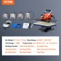Heat Press Machine - 8 in 1 Heat Press Sublimation Machine for DIY T-Shirts/Hats/Mugs/Heat Transfer Projects, 12x15 Multifunctio