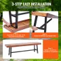 Outdoor Bench, 63 inches Wood Garden Bench with Metal Leg for Outdoors, 500 lbs Load Capacity Bench, Outdoor Garden Park Bench, 