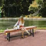Udendørsbænk 63 i træ havebænk metalben park terrasse spisebænk