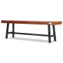 Outdoor Bench, 63 inches Wood Garden Bench with Metal Leg for Outdoors, 500 lbs Load Capacity Bench, Outdoor Garden Park Bench, 