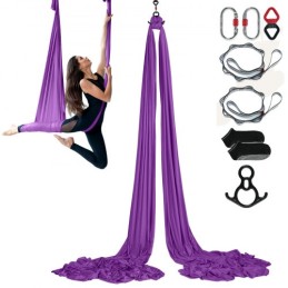 Aerial Silk & Yoga Swing, 8.7 Yards, Aerial Yoga Hammock Kit with 100gsm Nylon Fabric, Full Rigging Hardware & Easy Set-up