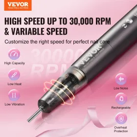 Elektrisk trådløs neglebor 30000 rpm Genopladelig negle E -filmaskine