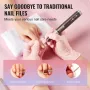 Electric Cordless Nail Drill, 30,000RPM Variable-Speed Rechargeable Nail E File Machine, Portable Manicure Pedicure Polisher wit