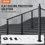 Cable Railing Post, 36" x 1" x 2" Steel 30° Angled Hole Stair Railing Post, 10 Pre-Drilled Holes, SUS304 Stainless Steel Cable R