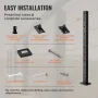 Cable Railing Post, 36" x 1" x 2" Steel 30° Angled Hole Stair Railing Post, 10 Pre-Drilled Holes, SUS304 Stainless Steel Cable R