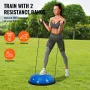 Half Exercise Ball Trainer, 26 inch Balance Ball Trainer, 1500lbs Capacity Stability Ball, Yoga Ball with Resistance Bands & Foo