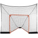 Hockey and Lacrosse Goal Backstop with Extended Coverage, 12' x 9' Lacrosse Net, Complete Accessories Training Net, Quick Easy