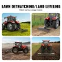 Tow Behind Dethatcher, 72-inch Tow Dethatcher with 36 Steel Tines, 3-Point Lawn Dethatcher Rake with Attachments for Tractor, La