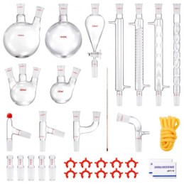 Lab Distillation Kit, 3,3 Boro Lab Glassware Distillation Kit med 24, 40 led, 1000 ml essentiel olie destillationsapparat