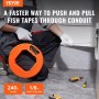 Fish Tape, 240-foot, 1/8-inch, Steel Wire Puller with Optimized Housing and Handle, Easy-to-Use Cable Puller Tool, Flexible