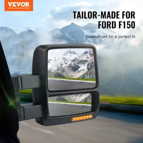 Strømopvarmede trækspejle til 2004-2014 Ford F150 signallys sammenfoldelig