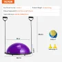 Half Exercise Ball Trainer, 23 inch Balance Ball Trainer, 660lbs Stability Ball, Yoga Ball with Resistance Bands & Foot Pump, St