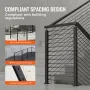 Cable Railing Post, 42" x 1" x 2" Steel L-Shaped Hole Corner Railing Post, 12 Pre-Drilled Holes, SUS304 Stainless Steel Cable Ra