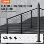 Cable Railing Post, 42" x 1" x 2" Steel 30° Angled Hole Stair Railing Post, 12 Pre-Drilled Holes, SUS304 Stainless Steel Cable R