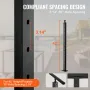 Cable Railing Post, 42" x 1" x 2" Steel 30° Angled Hole Stair Railing Post, 12 Pre-Drilled Holes, SUS304 Stainless Steel Cable R