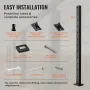 Cable Railing Post, 42" x 1" x 2" Steel 30° Angled Hole Stair Railing Post, 12 Pre-Drilled Holes, SUS304 Stainless Steel Cable R