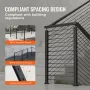 Cable Railing Post, 36" x 1" x 2" Steel L-Shaped Hole Corner Railing Post, 10 Pre-Drilled Holes, SUS304 Stainless Steel Cable Ra