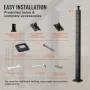 Cable Railing Post, 36" x 1" x 2" Steel L-Shaped Hole Corner Railing Post, 10 Pre-Drilled Holes, SUS304 Stainless Steel Cable Ra