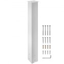 Mailbox Post, 43 "High Mailbox Stand, White Powder-Coated Mail Box Post Kit, Q235 Steel Post Stand Surface Mount Post til"
