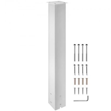Mailbox Post, 43 "High Mailbox Stand, White Powder-Coated Mail Box Post Kit, Q235 Steel Post Stand Surface Mount Post til"