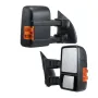 Towing Mirrors, Left & Right Pair Set for 2008-2016 Ford F250 F350 F450 F550, Power Heated with Signal Light, Plane & Convex Gla