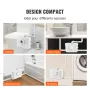 Macerator Pump, 700W, 9600 L/h Flow, 32.8 ft/10 m Head, Macerator Sewerage Sump Pump with 3 Water Inlets for Toilet, Basement, K