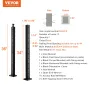 Cable Railing Post 36x2x2in/91.4x5.1x5.1 cm 30° Angled Hole Stair Railing Post Black 1Pc