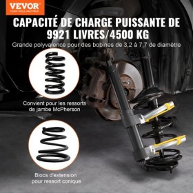 Stiverfjederkompressorsæt, MacPherson Strut Spring Compressor Kit, udskiftelig gaffelstiver spiral Extractor Remover Tool,