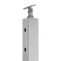 Cable Railing Post 36x2x2in/91.4x5.1x5.1 cm Horizontal Hole Deck Railing Post Silver 1Pack