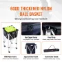 Tennisbold Hopper Basket Undervisning Tennisboldvogn med hjul