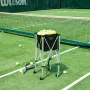 Foldable Tennis Ball Hopper, Holds 180 Tennis Balls, Lightweight Aluminum Alloy Tennis Ball Basket Cart with Wheels, Removable B