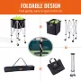 Foldable Tennis Ball Hopper, Holds 150 Tennis Balls, Lightweight Aluminum Alloy Tennis Ball Basket Cart with Wheels, Removable B