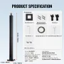 Glass Clamp, 35.83" Height Glass Railing Bracket for 0.39 "-0.47 " Thickness Tempered Glass, 304 Stainless Steel Glass Mounting 